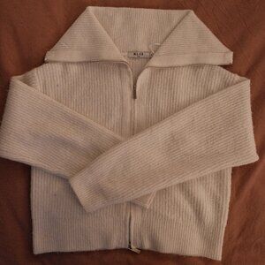 NA-KD Big Collar Zipped Knitted Cardigan